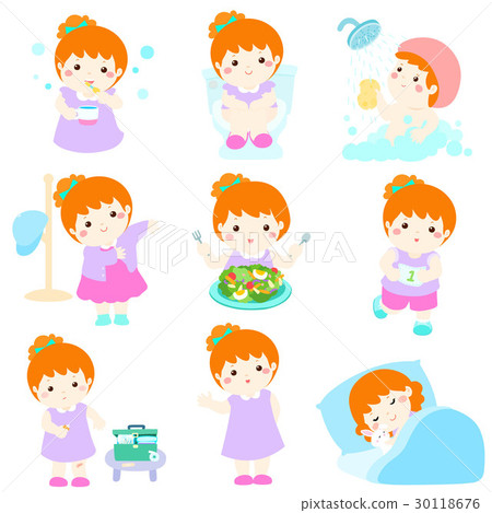 Healthy hygiene for girl cartoon vector Healthy hygiene for girl cartoon vector 30118676