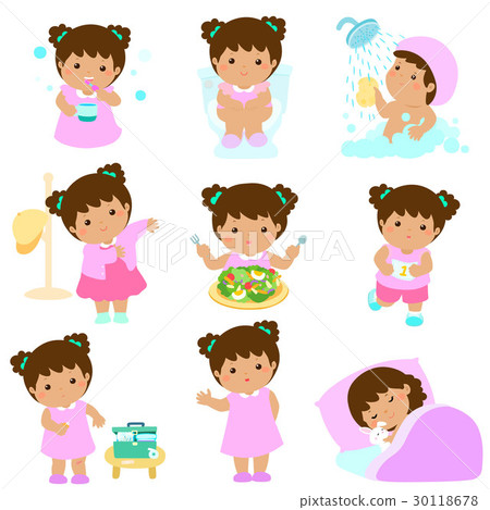 Healthy hygiene for girl cartoon vector Healthy hygiene for girl cartoon vector 30118678