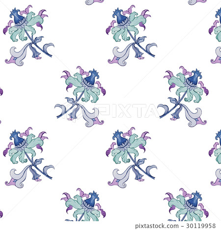 Watercolor hand drawn floral seamless pattern - Stock Illustration ...