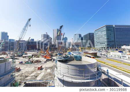 Large scale construction site in office area 30119986