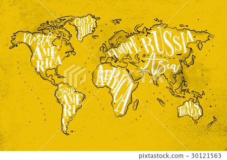 Worldmap vintage yellow Worldmap vintage yellow 30121563