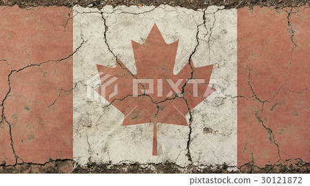 Old grunge vintage faded flag of Canada Old grunge vintage faded flag of Canada 30121872
