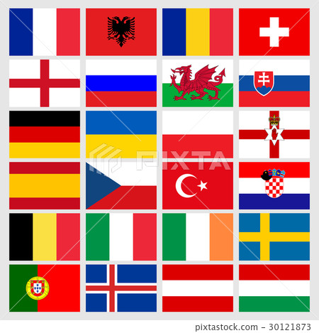 Set of 24 icons flags the participant countries. Set of 24 icons flags the participant countries. 30121873