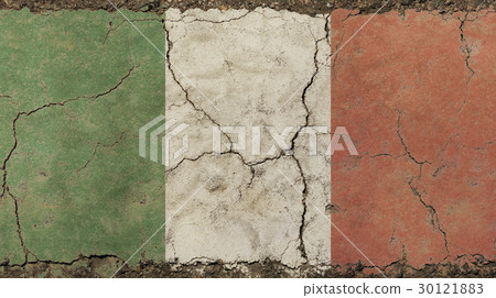 Old grunge vintage faded flag of Italy 30121883