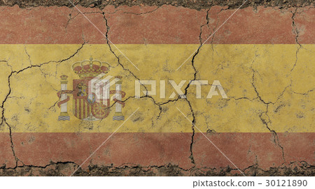 Old grunge vintage faded Kingdom of Spain flag Old grunge vintage faded Kingdom of Spain flag 30121890