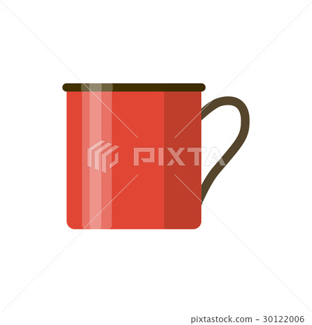 Camping red enamel mug isolated on white Camping red enamel mug isolated on white 30122006