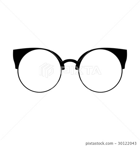 Retro glasses. Sunglasses black silhouettes. Eye 30122043