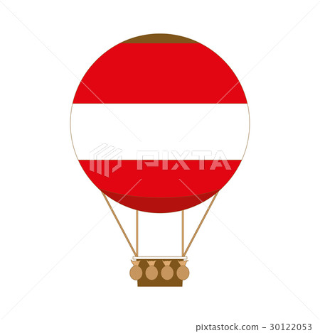 Hot air balloon app icon in flat style. Vector 30122053