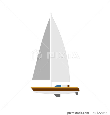 Nautical motor yacht isolated on white background 30122056