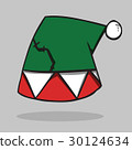 Santa hat, vector illustration. 30124634