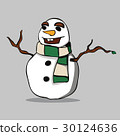 Snowman, vector illustration. 30124636