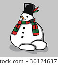 Snowman, vector illustration. 30124637