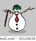 Snowman, vector illustration. 30124638