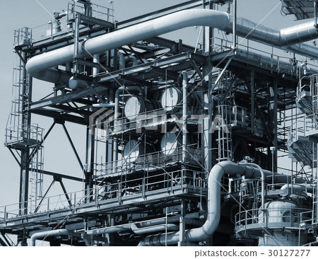 Pipelines and towers view of oil and gas refinery Pipelines and towers view of oil and gas refinery 30127277