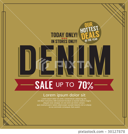 Denim Sale Promotion Banner Vector Illustration 30127878
