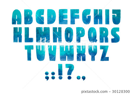 Aquarelle font hand drawn alphabet watercolor 30128300
