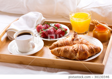 breakfast tray served in bed 30130346