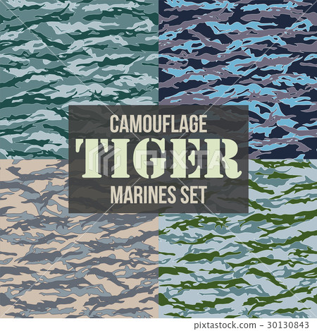Tiger stripe Camouflage seamless patterns Tiger stripe Camouflage seamless patterns 30130843