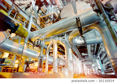 Industrial zone, Steel pipelines, valves and cable Industrial zone, Steel pipelines, valves and cable 30130854