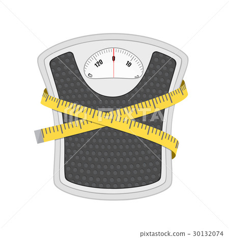 Bathroom floor weight scale and measuring tape. 30132074