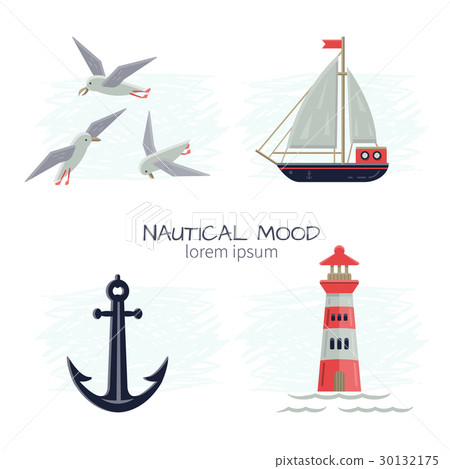 Set of Nautical Vector Pictures 30132175