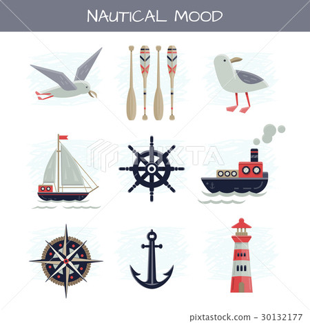Set of Nautical Vector Pictures 30132177