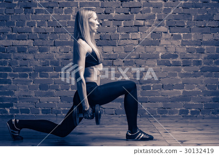 Woman doing fitness exercise Woman doing fitness exercise 30132419