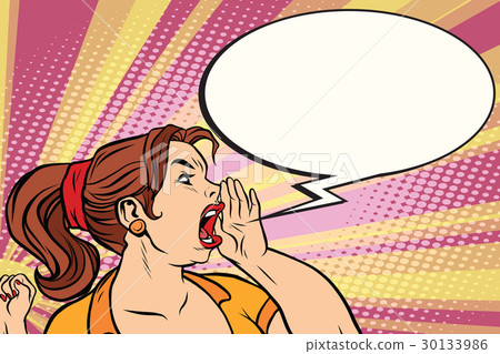 Female promoter announces a pop art style 30133986