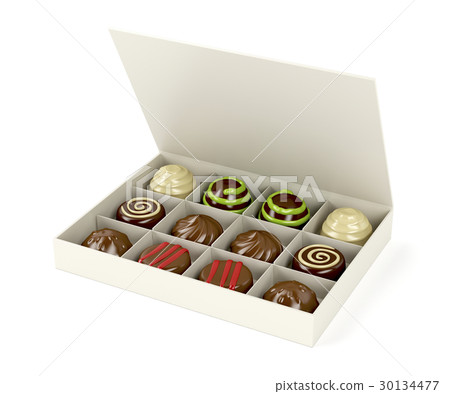 Box with chocolate candies 30134477