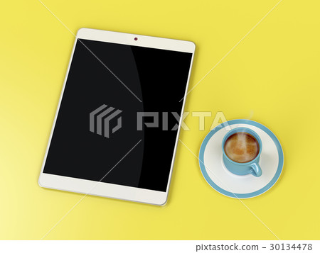 Tablet and coffee cup Tablet and coffee cup 30134478