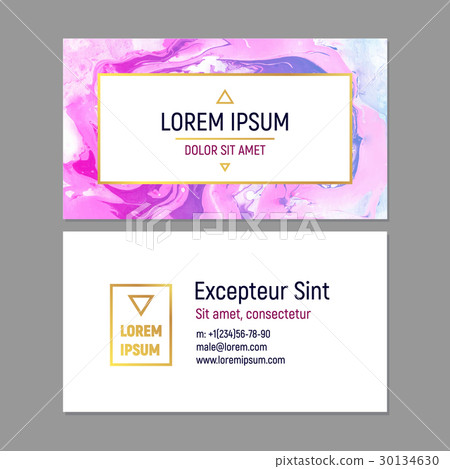 Business Card Template with Marble Texture on 30134630