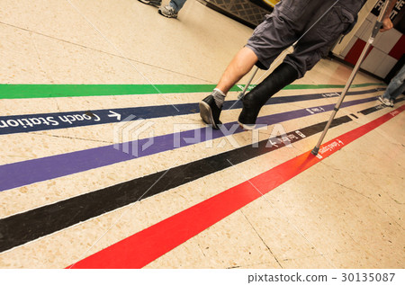 Direction lines on train station Direction lines on train station 30135087