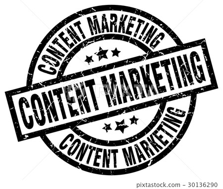 content marketing round grunge black stamp 30136290