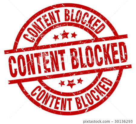 content blocked round red grunge stamp 30136293