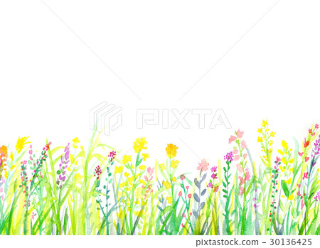 水彩例證花園框架 30136425