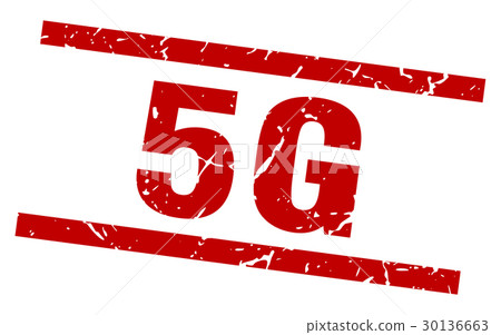 square grunge red 5g stamp 30136663
