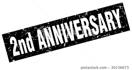 square grunge black 2nd anniversary stamp square grunge black 2nd anniversary stamp 30136673