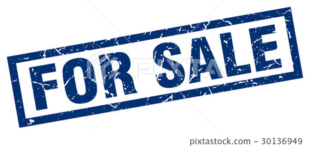 square grunge blue for sale stamp 30136949