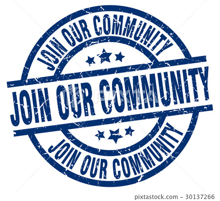 join our community blue round grunge stamp join our community blue round grunge stamp 30137266