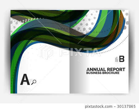Business report cover template wave 30137865