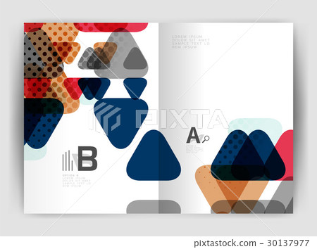 Vector triangle business annual report cover print - Stock Illustration ...