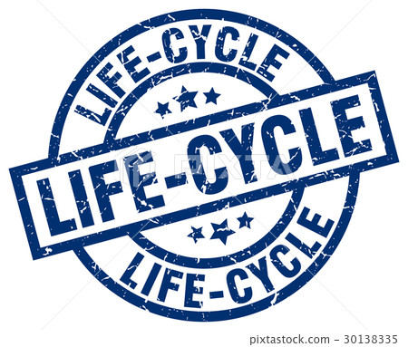 life-cycle blue round grunge stamp life-cycle blue round grunge stamp 30138335
