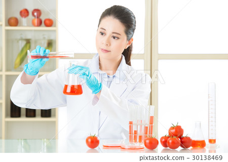 Laboratory analysis of apple gmo food for test Laboratory analysis of apple gmo food for test 30138469
