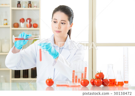 Asian female scientist working on plant biology Asian female scientist working on plant biology 30138472