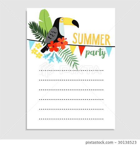 Summer birthday party greeting card, invitation Summer birthday party greeting card, invitation 30138523