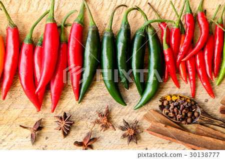 Group of colorful chili  30138777