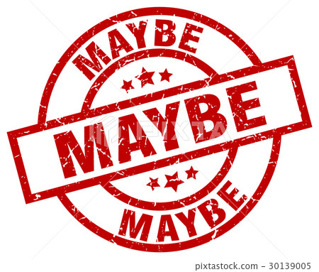 maybe round red grunge stamp-插圖素材 [30139005] - PIXTA圖庫