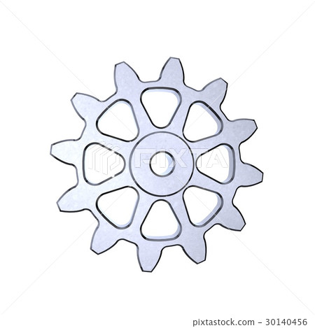 Metallic cogwheel. Isolated on white background. Metallic cogwheel. Isolated on white background. 30140456