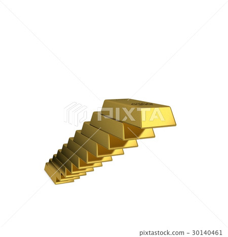 Stairway from golden bars.Isolated on white. Stairway from golden bars.Isolated on white. 30140461