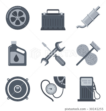 Set of auto icons isolated on white background. 30141255